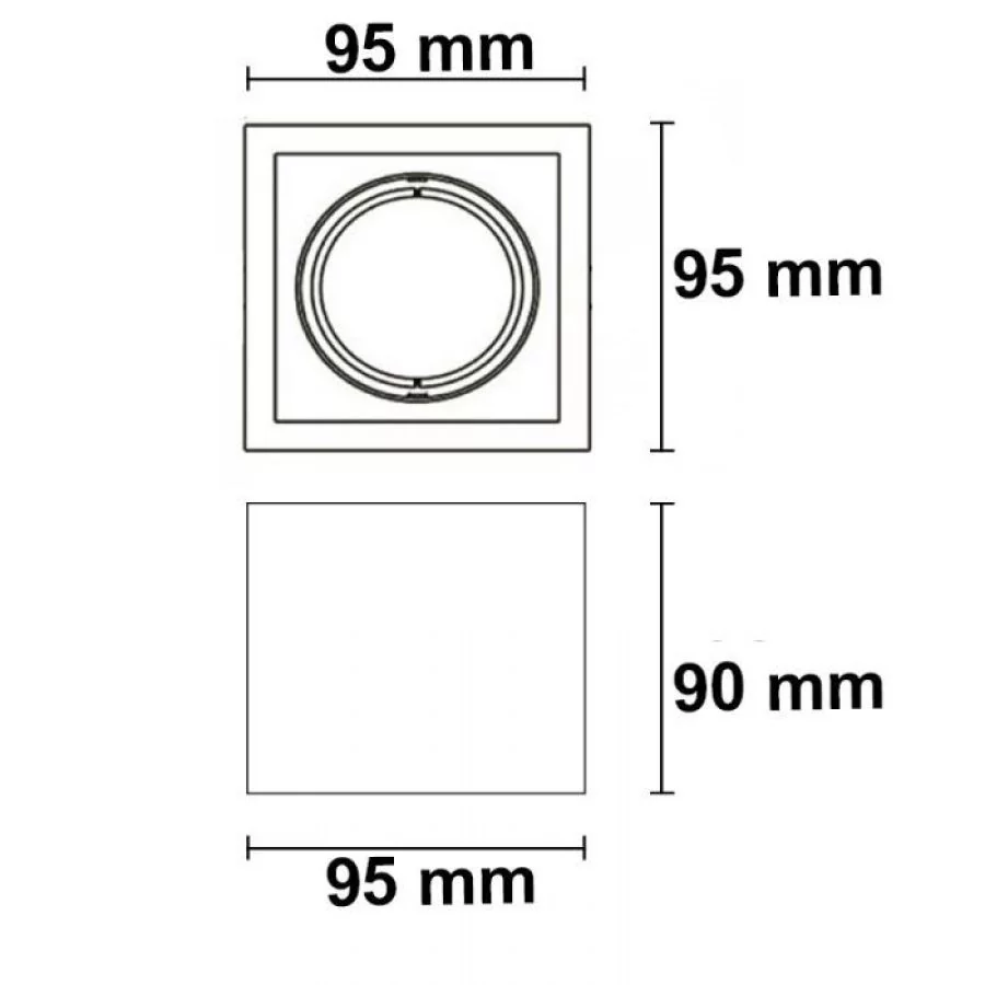 Square ceiling spotlight cube GU10 white